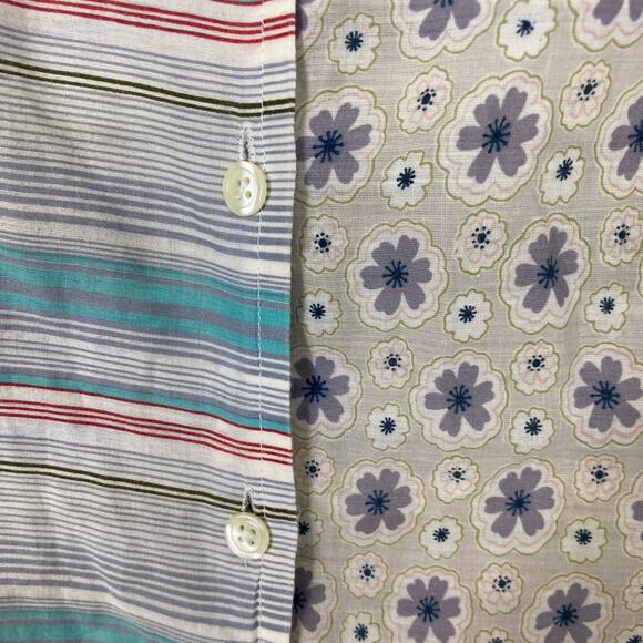 NWOT WHITE STUFF Blouse Womens 2~XS~S Patchwork Floral Stripe Button-Up Long-Slv - Picture 6 of 8